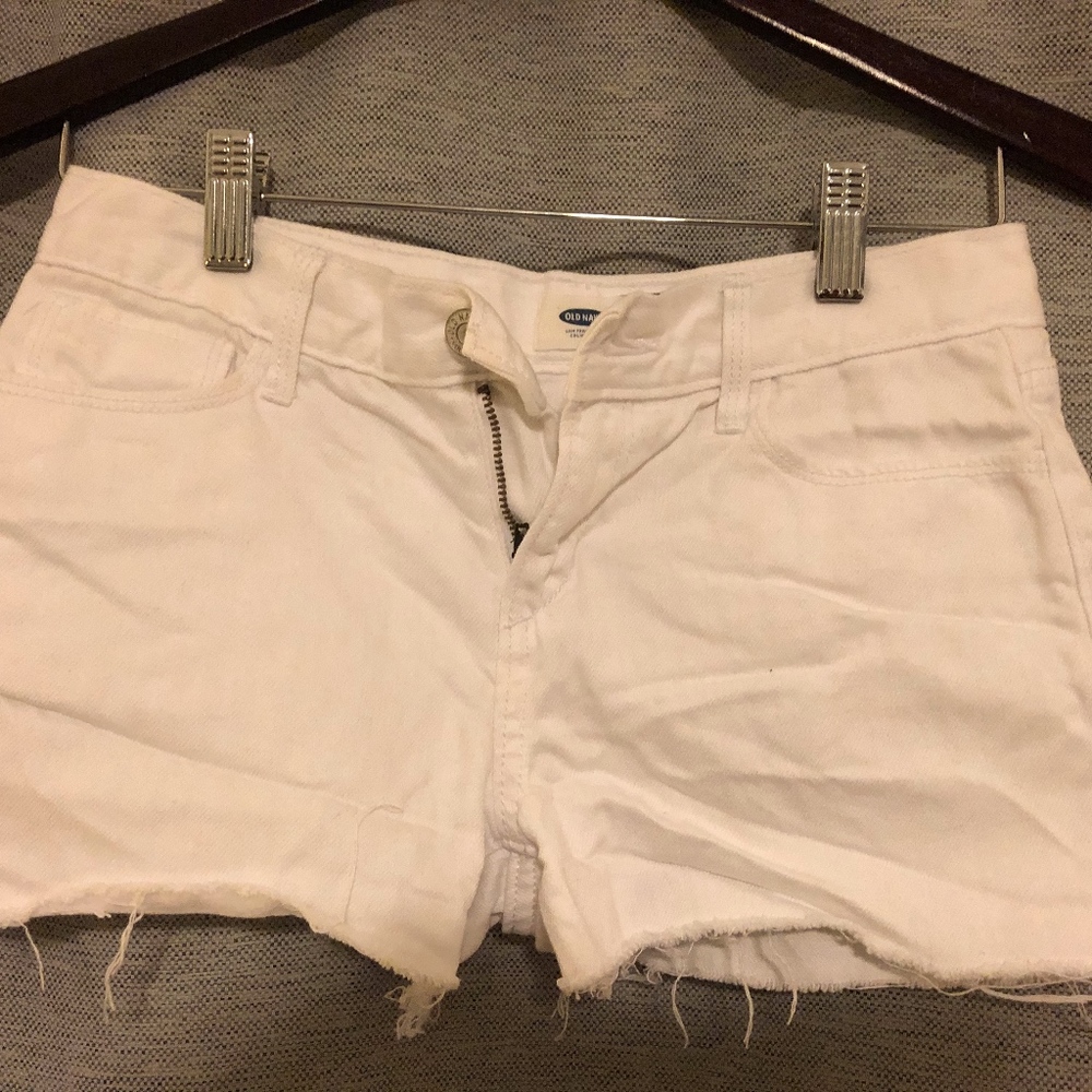 white denim shorts